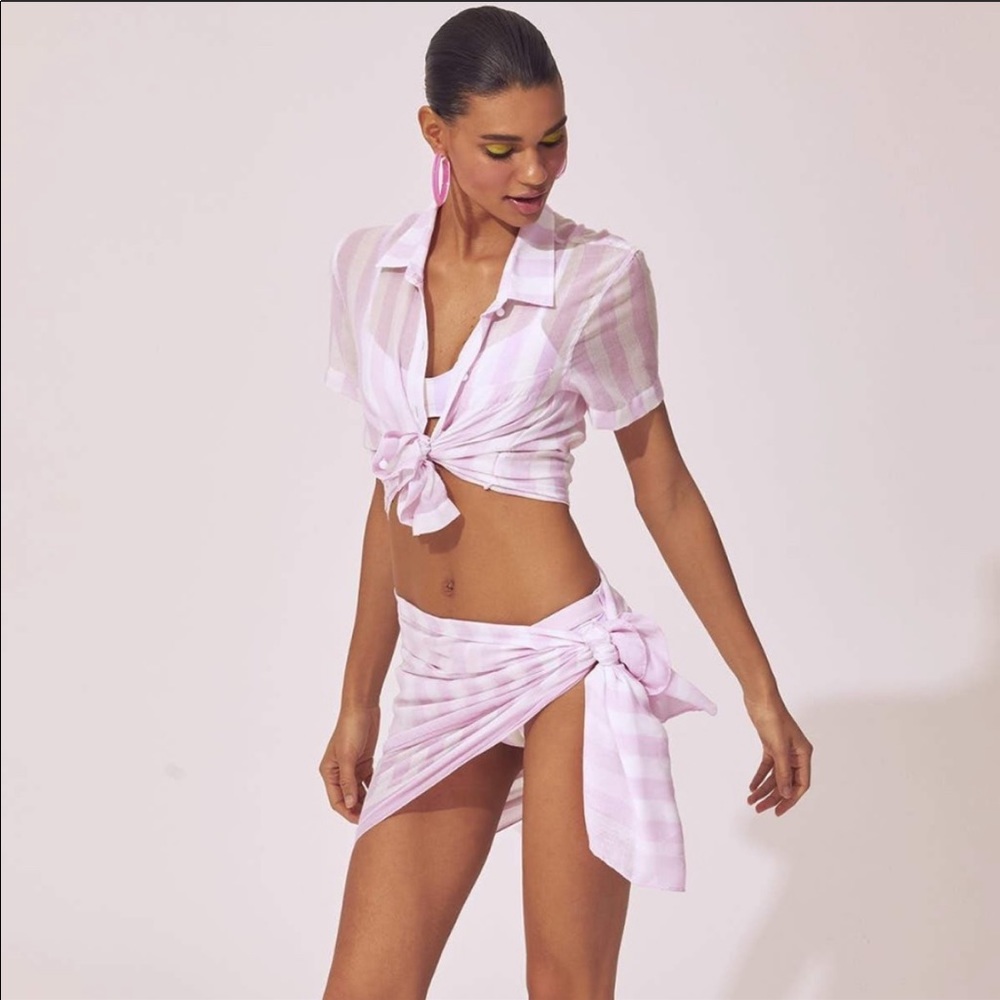 Solid & Striped Cabana Shirt Swim Coverup Size S